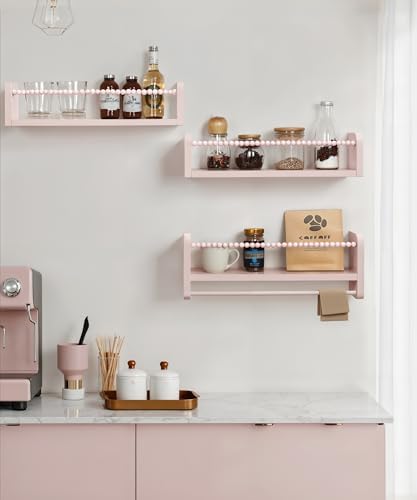 Pink Floating Bookshelf Wall Set of 3