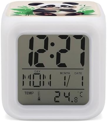 Panda Star LED Alarm Clock with 7 Color Nightlight
