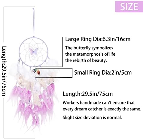 Dreamlike Butterfly Tree of Life Dream Catcher Wall Decor Purple Handmade Craft Gift
