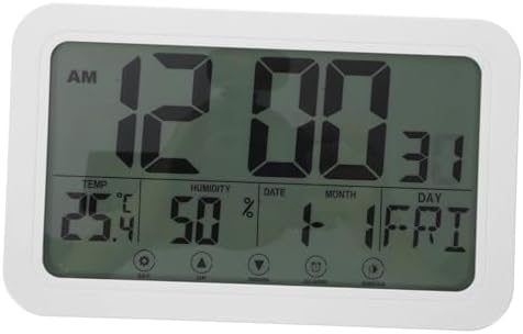 Happyyami Digital Temperature Humidity Clock with LCD Alarm