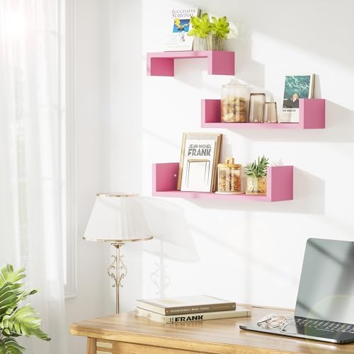 SRIWATANA Pink Floating Wall Shelves