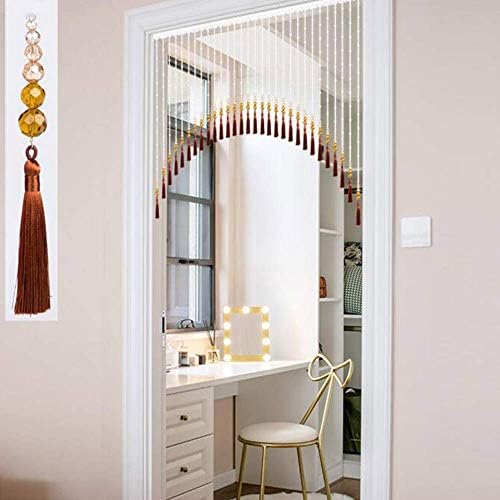 Beaded Curtain with Crystal Beads for Door and Window Decoration