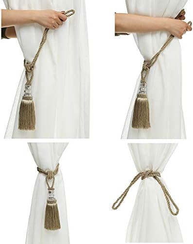 BEL AVENIR 4 Pack Crystal Curtain Holdbacks