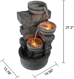 Cheng Pin 3 Tiered Resin Waterfall Fountain