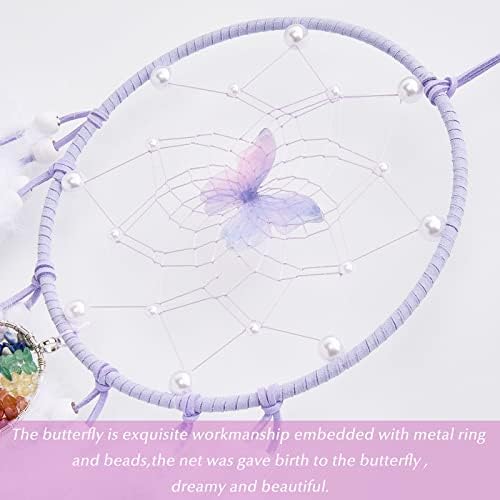 Dreamlike Butterfly Tree of Life Dream Catcher Wall Decor Purple Handmade Craft Gift