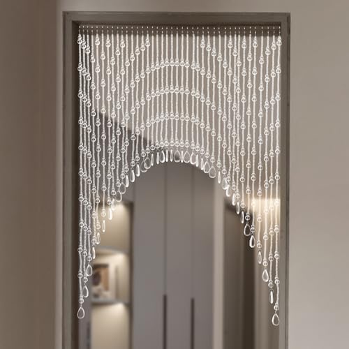 Crystal Beaded Curtain with Hooks for Doorway
