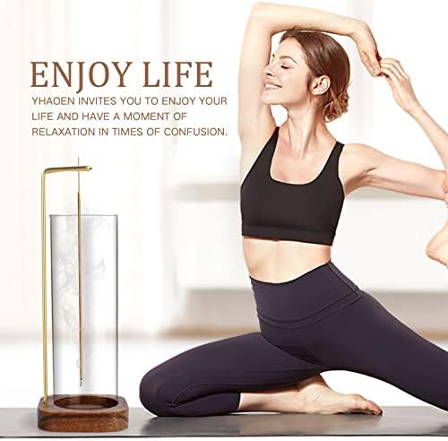 YHAOEN Incense Holder with Anti-Ash Design and Glass Catcher