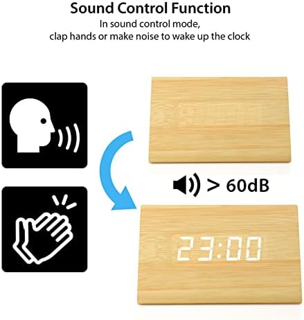 GEARONIC Wooden Digital Alarm Clock Triangle Design