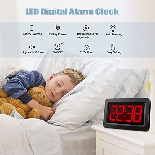 EUTUKEY 8 LED Digital Wall Alarm Clock
