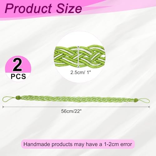Uxcell 2 Pcs Light Green Braided Curtain Tiebacks