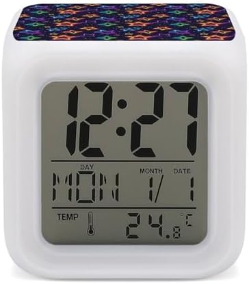 Colorful Stars Digital Alarm Clock with Night Light