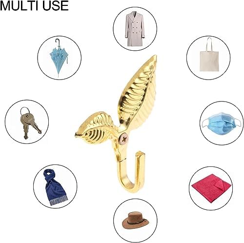 4Pcs Curtain Holdbacks Tieback Hooks Gold Vintage Leaf Design Multi Function Wall Hook