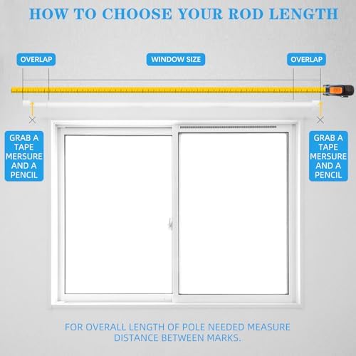 Adjustable Curtain Rods 16-76 Inches Max 88 IN 1 IN Diameter Aluminum Finials White