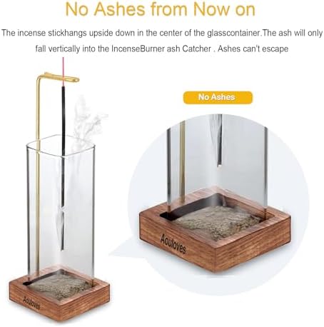 Handmade Incense Holder for Sticks Wooden Ripple Design Ash-Free Burner