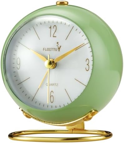 Silent Table Analog Alarm Clock with Night Light and Beep Sound