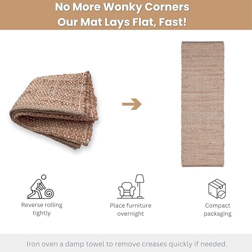 Hausattire Jute Woven Runner Rug 2x6 Natural
