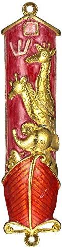Matashi Hand Painted Mezuzah Gold Plated With Crystals