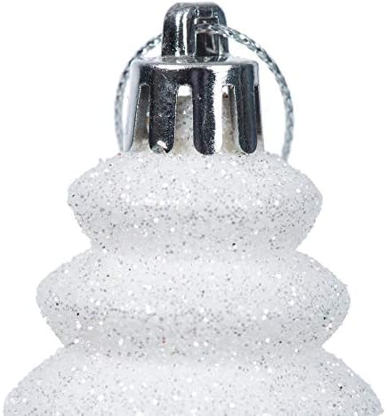Vickerman 7 Inch White Finial Ornament 8 Pack
