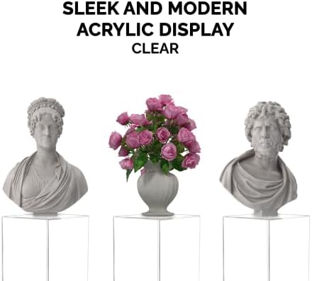 Tall Display Cube 12x12x16 Clear with White Base