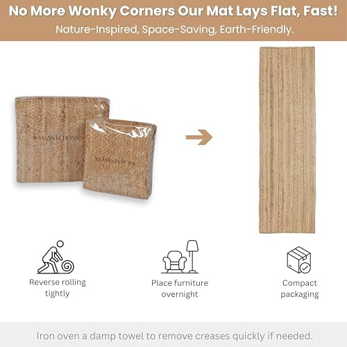 Ramanta Home Hand Woven Jute Braided Rug 24x72 Inch