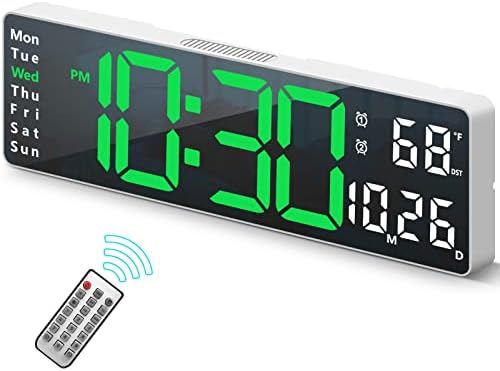 13-inch LED Digital Wall Clock with Remote Control