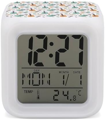 Novastar Guitar Colorful Stars Print Led Alarm Clock