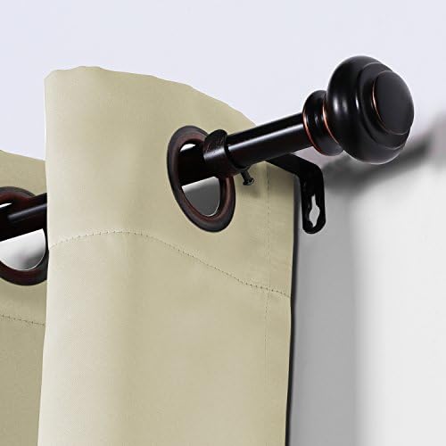 Turquoize Black Adjustable Single Curtain Rod 2 Pack