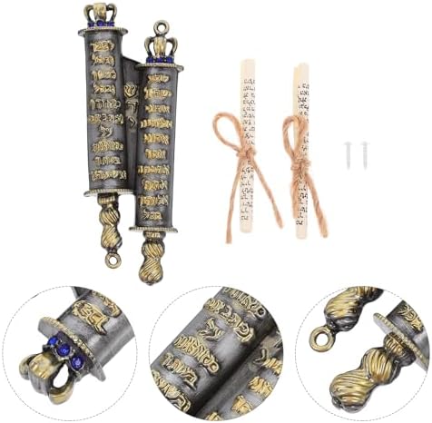 LUOZZY Deep Gray Mezuzah Scroll Case with Gold Lettering