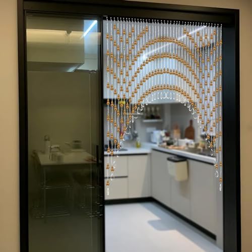 Hanging Crystal Door Beaded Curtain with 40 Strings Amber