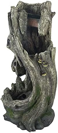 Kinsive Tree Trunk Fountain with Light for Indoor Outdoor Use