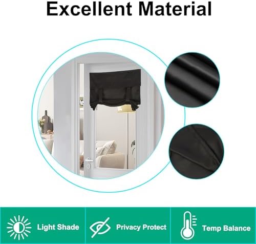 FUANGUI Blackout Door Curtains 26x69 Inch Black Panel
