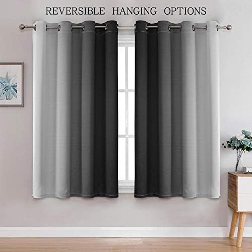 G2000 Ombre Blackout Curtains 2 Panels 63 Inch Length