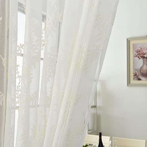 Pastoral Style Pine Tree Embroidery Curtains 2 Panels