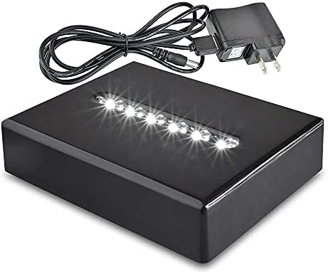ASENTE 6 LED Light Pedestal with White Light - Black Lacquer Base
