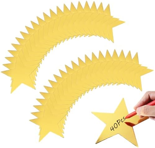 40 Pcs Gold Star Cutouts 6 Inch Double Printed Party Decor