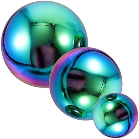 PRETYZOOM 3pcs Stainless Steel Balls Wall Decor for Garden and Home