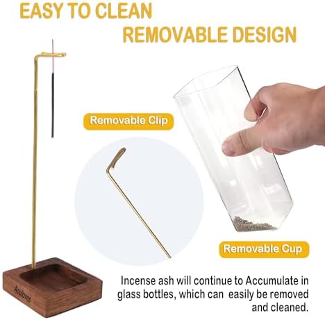 Handmade Incense Holder for Sticks Wooden Ripple Design Ash-Free Burner