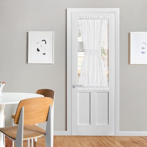 NICETOWN Sidelight Sheer Door Curtain - 26 x 50 Inch White