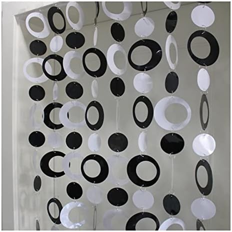 QueenBox 63in 8pcs Round Sequin Beaded Curtain