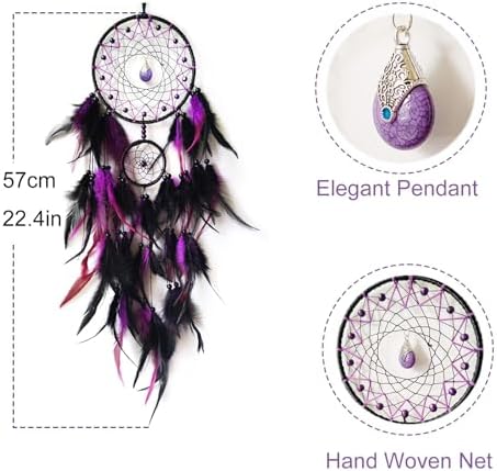 Black Purple Dream Catcher Wall Decor Hangings