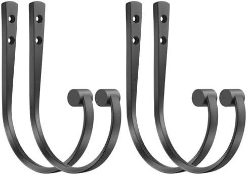 4Pcs Black Zinc Alloy Curtain Holdbacks