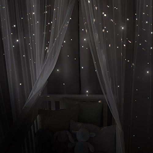 Best Home Fashion uMIXm Tulle Curtains with Star Cut Out - 52 W x 63 L - 2 Panels