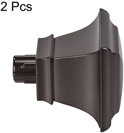 Uxcell Curtain Rod Finials 2pcs Square Brown 083 Inch Hole Diameter Fit