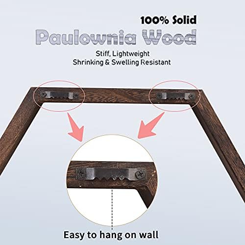 WONFUlity Hexagon Floating Shelves Driftwood Wood