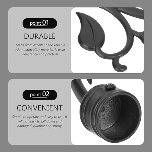 Cabilock 2pcs Black Curtain Rod Ends for Living Room Bedroom