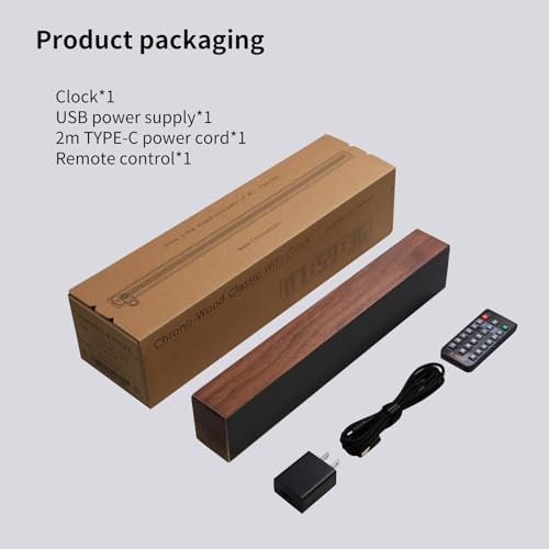 Creative LED Clock Solid Wood Design WiFi Sync Weather Display Voice Chime Multi-Use Decor