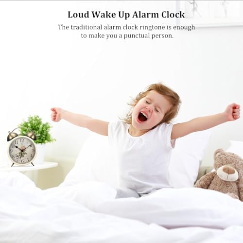 Maxspace Retro Analog Alarm Clock with Night Light