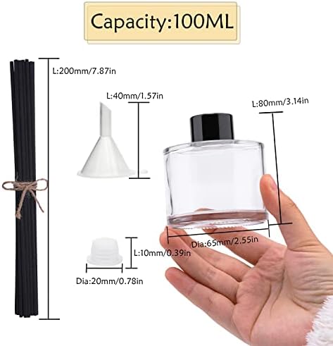 Agidea 4PCS Fragrance Glass Diffuser Set with Reeds and Funnels