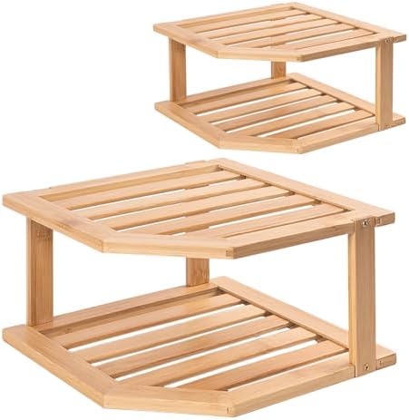 VERTORGAN Bamboo Corner Shelf 2 Pack
