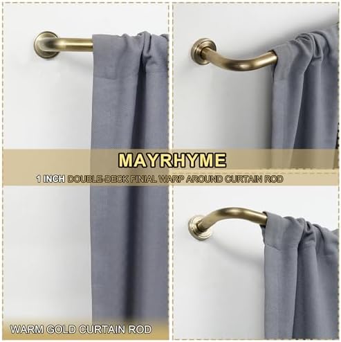 Antique Bronze Wrap Around Curtain Rod 1 Inch Diameter